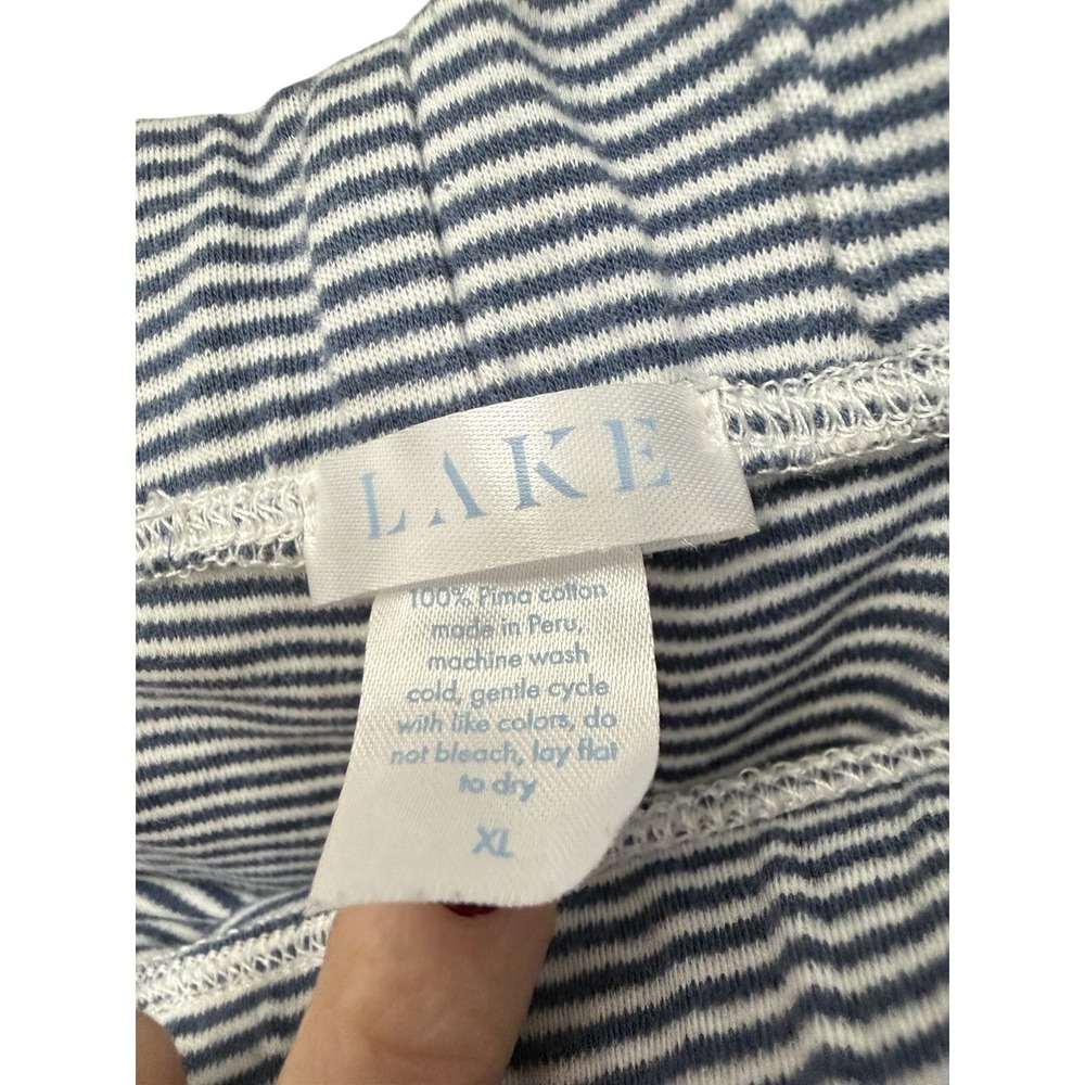 Lake Lounge Pants Blue‎ and White Stripes Pockets sz XL Tall Soft Cotton